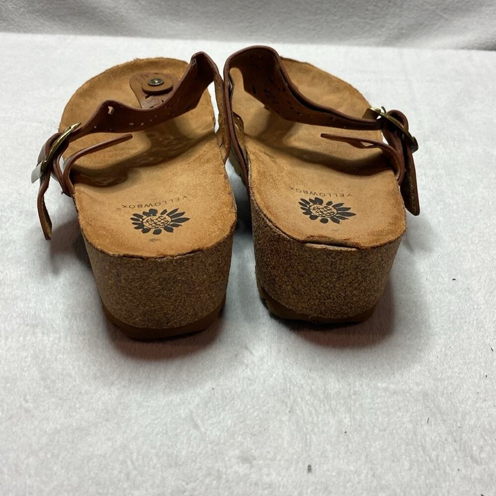 Yellow Box brown leather sandals size 8 - Picture 3 of 5